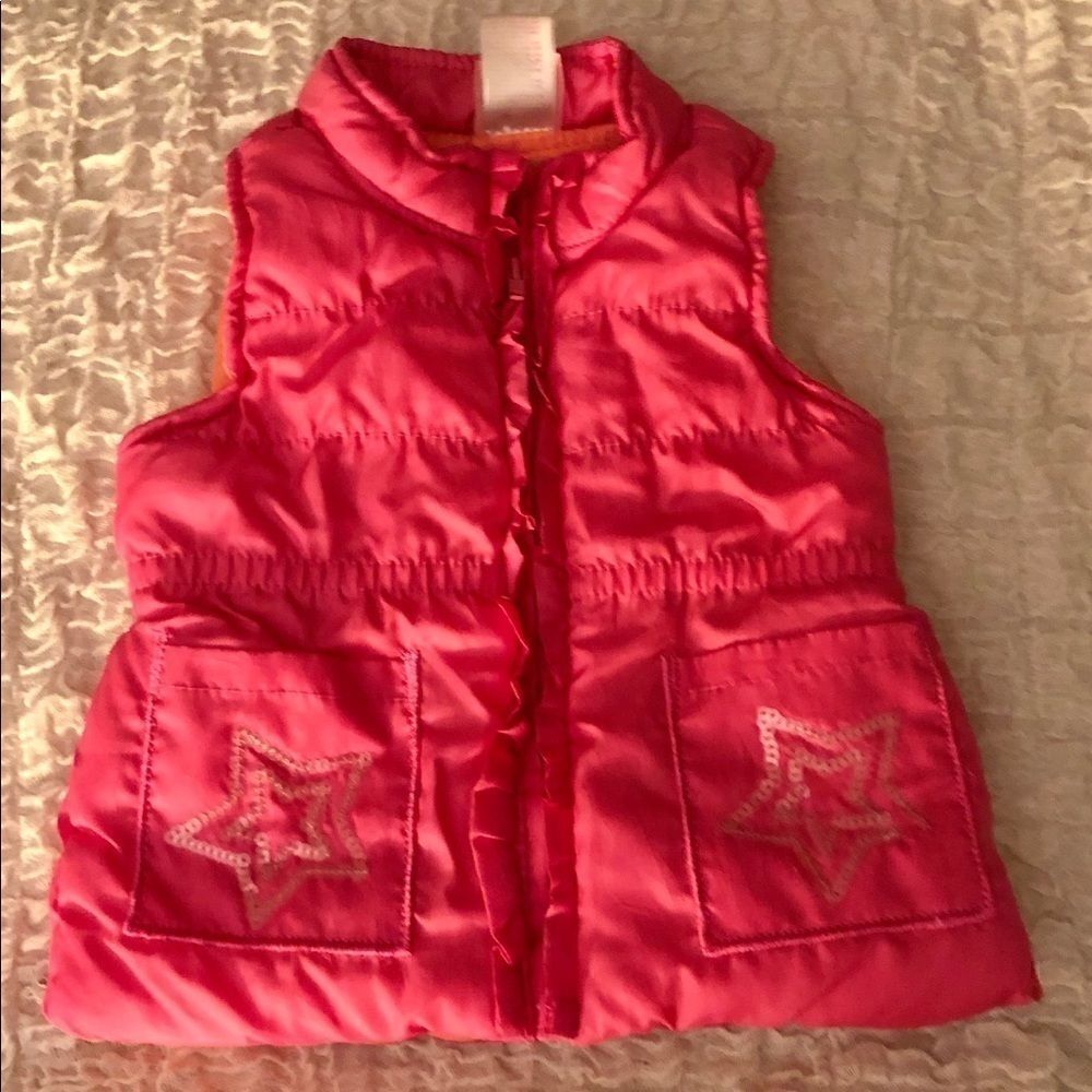 Nanettes girls pink puffer vest